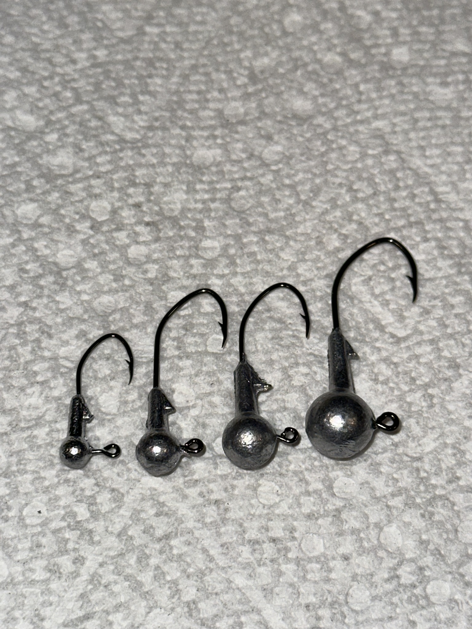 Jig Heads Round Sickle Hook 1/32, 1/16, 1/8, 1/4 oz Lead Unpainted