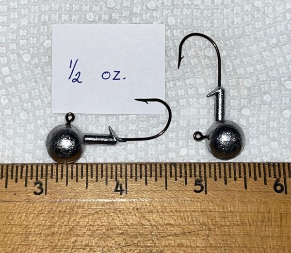 Jig Heads Round 1/2oz, 3/4 oz, 1 oz  Unpainted - Image 2